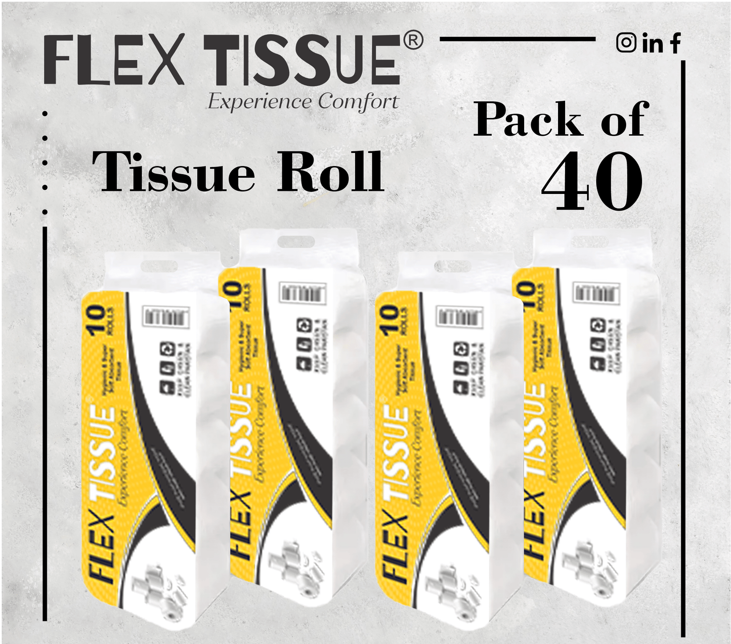FLEX TOILET ROLL / TISSUE ROLL BUNDLE (PACK OF 30) SOFT & NEAT