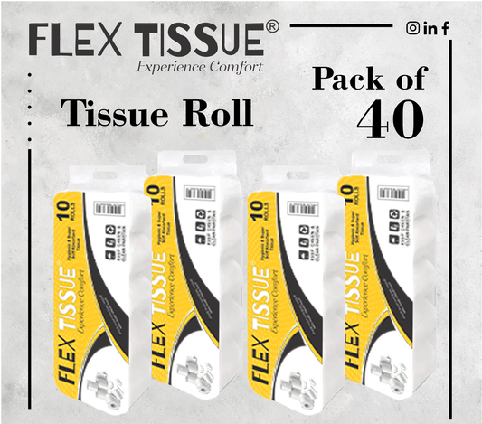 FLEX TOILET ROLL / TISSUE ROLL BUNDLE (PACK OF 30) SOFT & NEAT